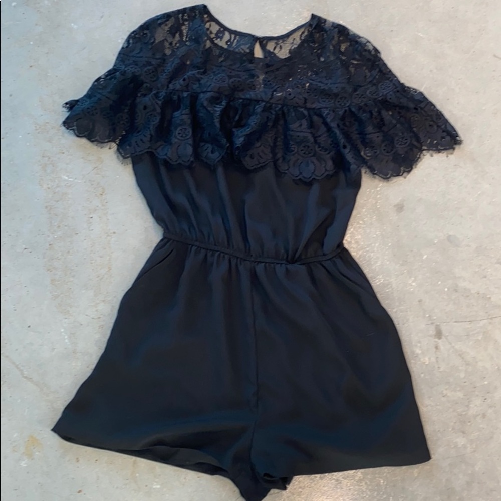 BB Dakota Black Lace Romper